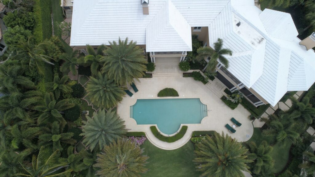 Aerial view of a Florida home with a pool