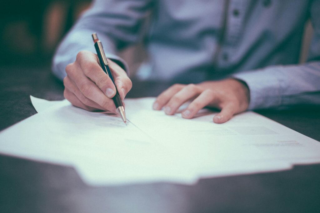 Man checking insurance documents