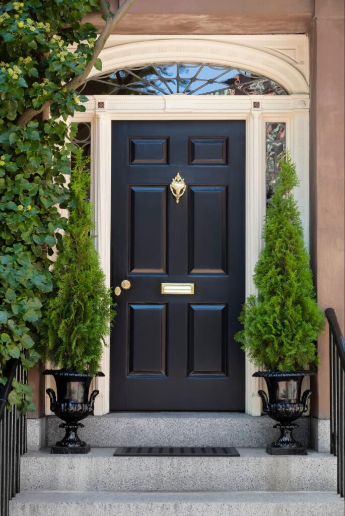 modern black door