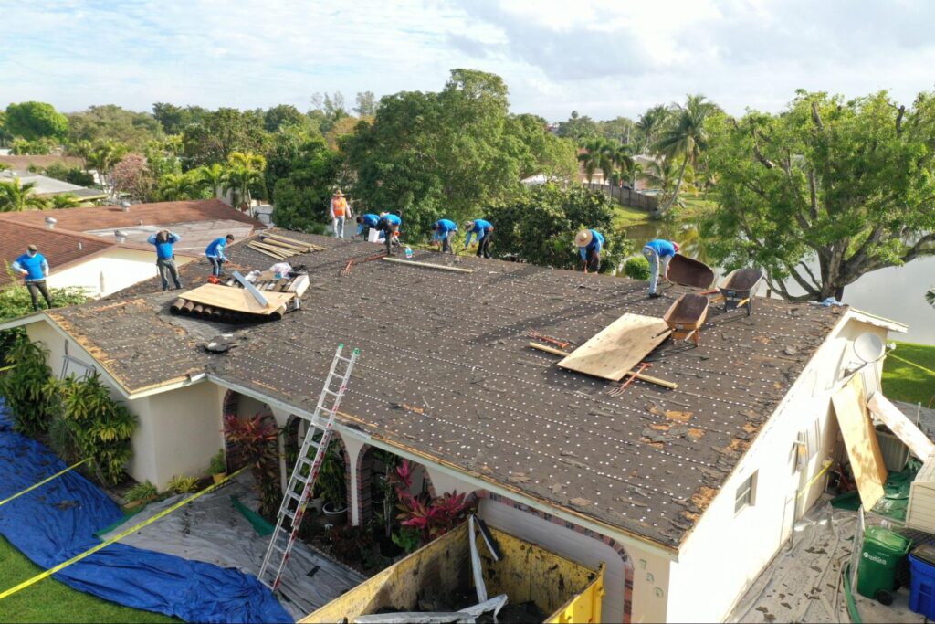 FHIA contractors installing a new roof
