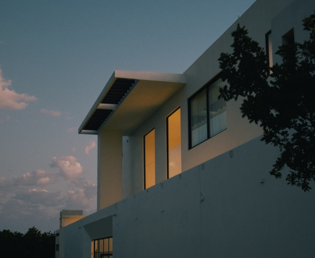 modern home in the afternoon light