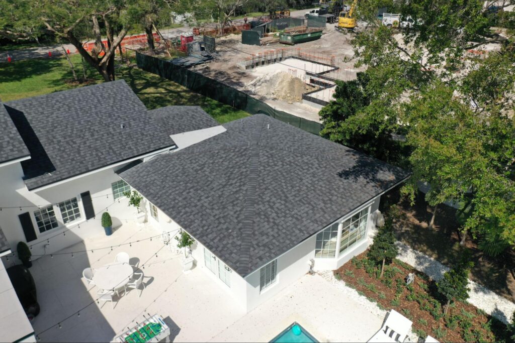 aerial shot of a house